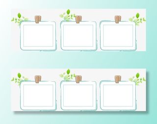 蓝色方形文本框素材免抠