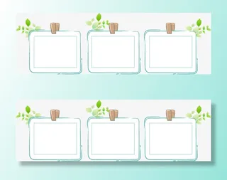 蓝色方形文本框素材免抠