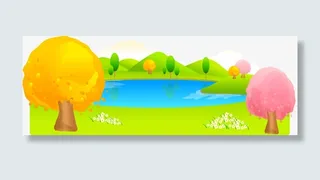 春天小湖背景矢量