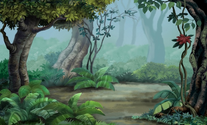 卡通手绘森林背景高清