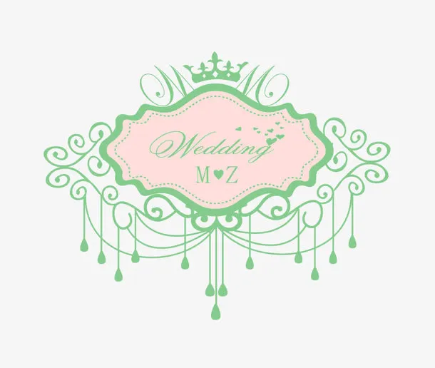 婚庆主题矢量logo免抠