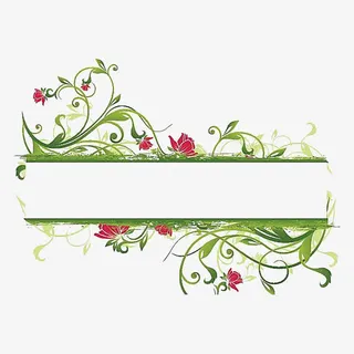 花草特色边框素材免抠