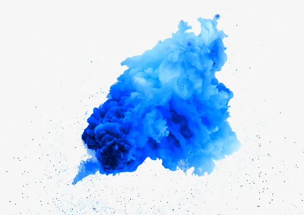 蓝色爆炸粉尘PNG免抠