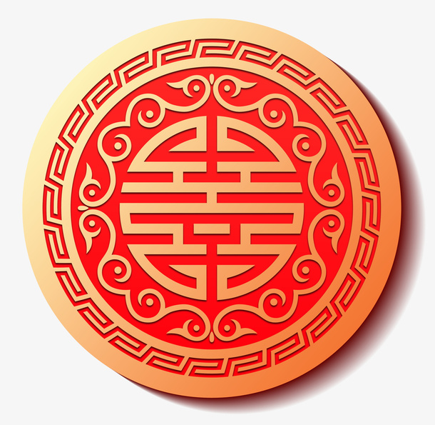 春节喜庆圆形福字免抠