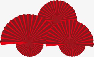 国潮风红色扇子免抠