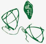 绿色手绘可爱线条粽子端午免抠