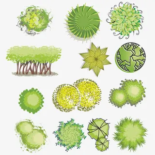 绿色平面装饰矢量素材免抠