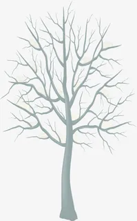 简约灰色大树免抠