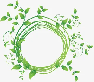 清新鲜花花环免抠