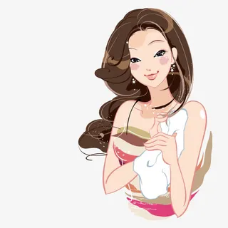 拿毛巾擦身子的美女免抠