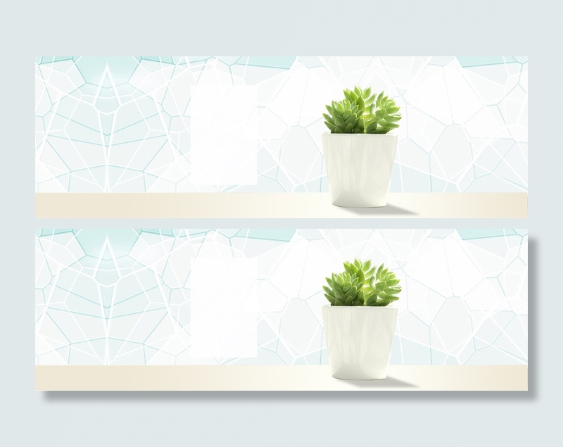 春天玻璃绚丽叶子植物蓝banner高清