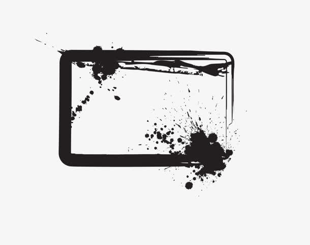 黑色墨迹框免抠