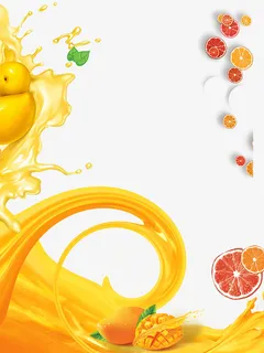 芒果榨汁小清新果汁PSD素材背免抠