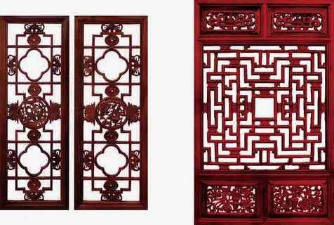 传统古建筑门窗装饰免抠 传统古建筑门窗装饰免抠