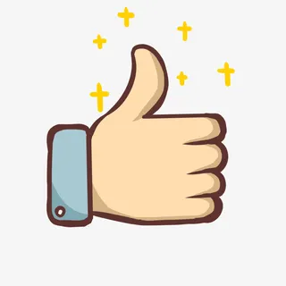 手绘点赞手势插画免抠