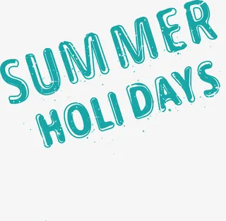 summer 夏天 蓝色 字体免抠