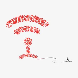 创意红色wifi图案免抠