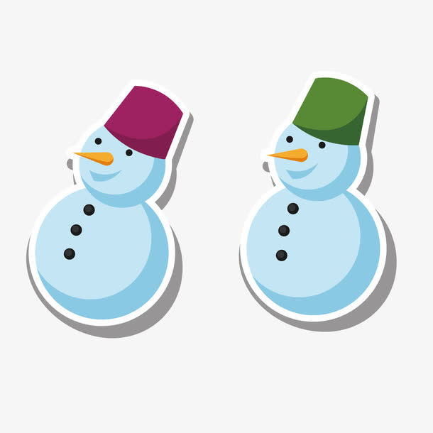 雪人手绘卡通矢量素材免抠