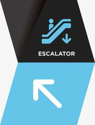 导视指示系统左上边自动扶梯免抠