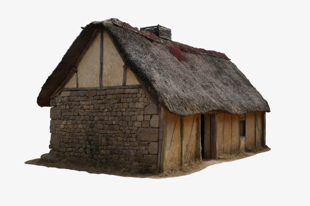 破旧草屋免抠