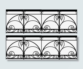 围栏铁艺矢量图免抠