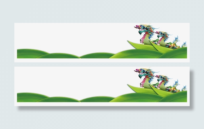 唯美精美端午龙舟边框底边装饰免抠