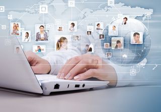 简约大气创意电脑网络商务背景素材高清