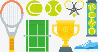 网球装备矢量免抠