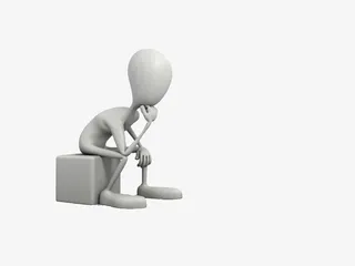 思考的3D小人免抠
