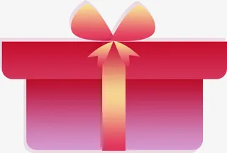 矢量红色礼盒会员免抠