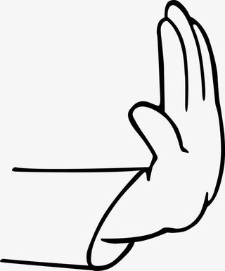 拒绝手势简笔画矢量免抠