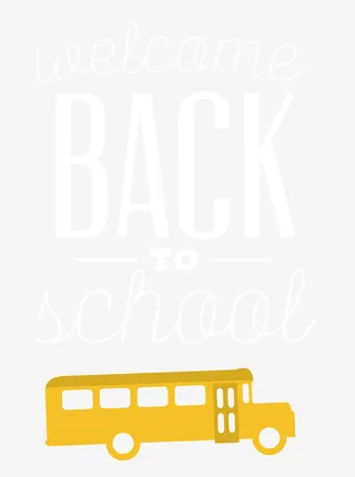 矢量创意白色返校日英文艺术字免抠