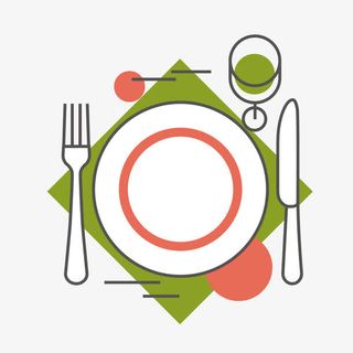 彩色手绘线稿西餐美食元素免抠