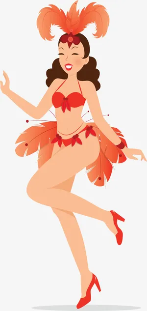 欢快跳舞的巴西女郎免抠