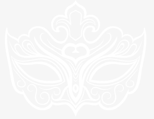 白色透明舞会面具免抠