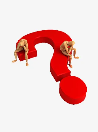 手绘焦虑的木头小人疑问免抠