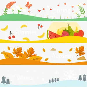 卡通手绘banner背景装饰矢量图