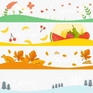 卡通手绘banner背景装饰矢量图