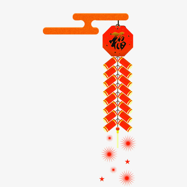 红色鞭炮免抠