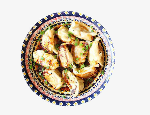 蒜拌生煎锅贴素材免抠