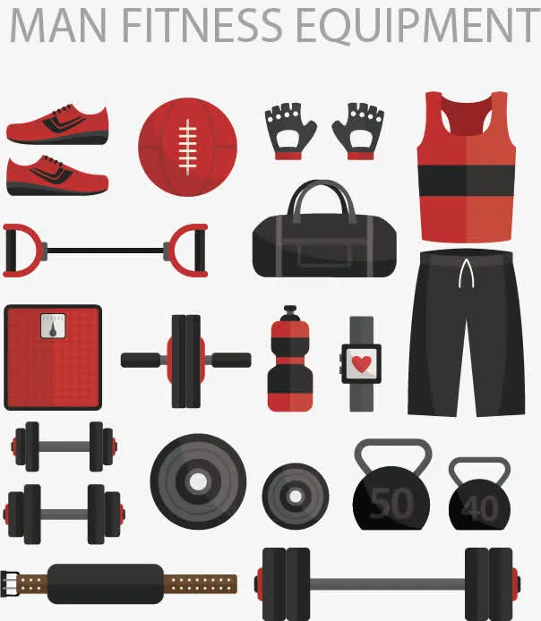 卡通健身装备免抠