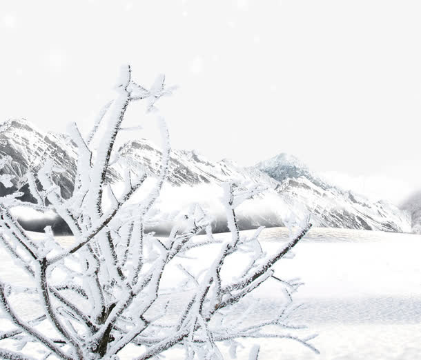 雪地上雪山免抠