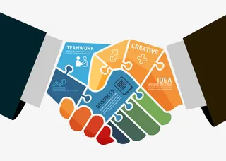 商务握手免抠装饰ppt元素