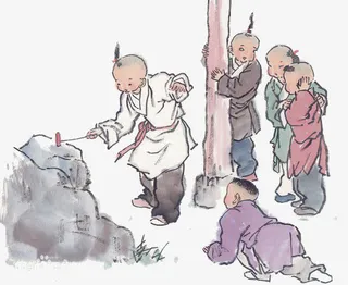 古时儿时大年初一放花炮免抠节日元旦/春节/元宵元素