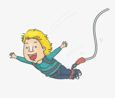 蹦极的男孩PNG下载免抠