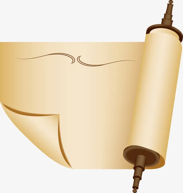 复古卡通卷轴矢量图免抠