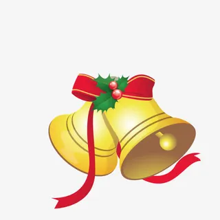绑有蝴蝶结的圣诞铃铛免抠