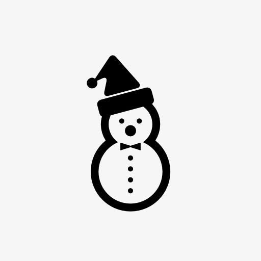 黑色可爱冬日雪人免抠