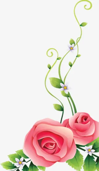 绿色藤蔓紫色小花招聘免抠