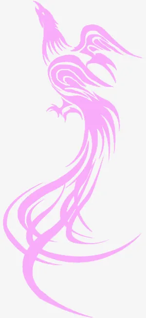 粉色飞鸟花纹招聘免抠